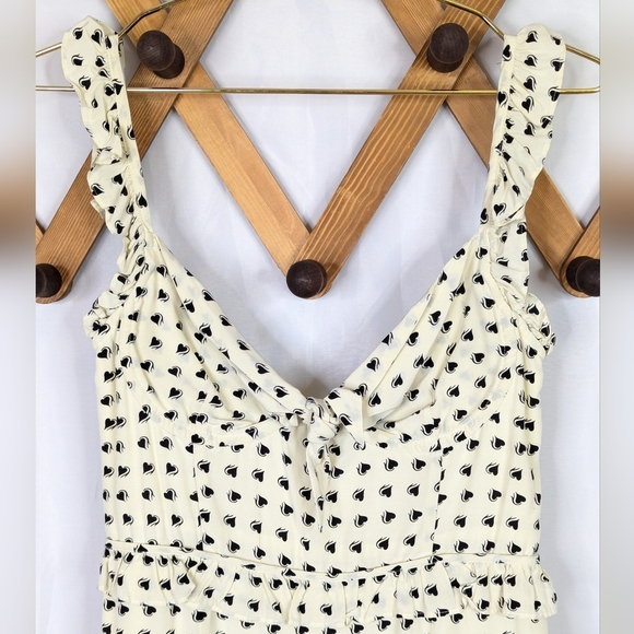 For Love & Lemons Sweetheart Heart Print Ruffled Mini Skirt - Picture 4 of 9